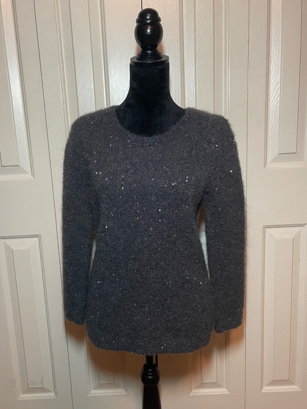 Tommy Bahama Sequin Sunstone Pullover Sweater Charcoal Grey